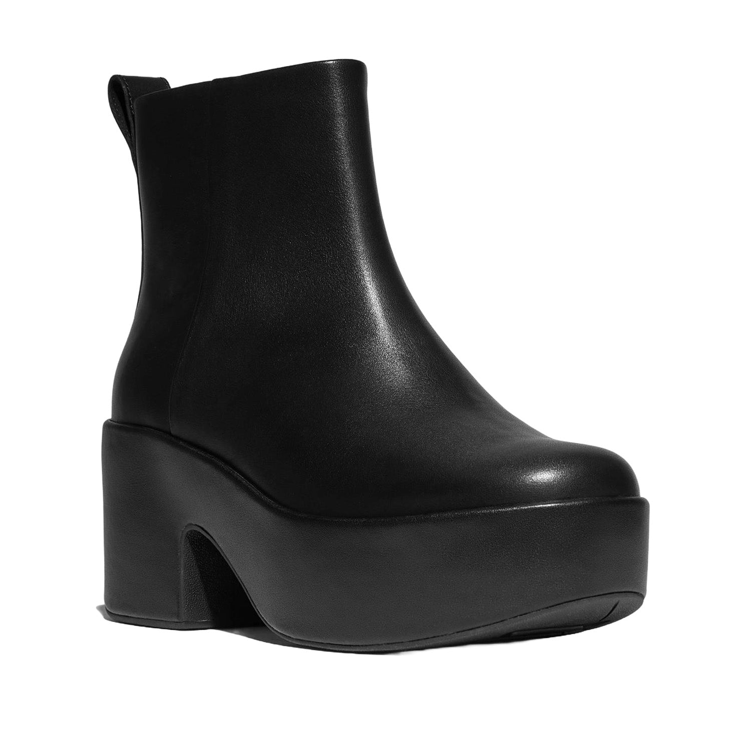 Fitflop Women's Platform Zip Up Ankle Boot in All Black