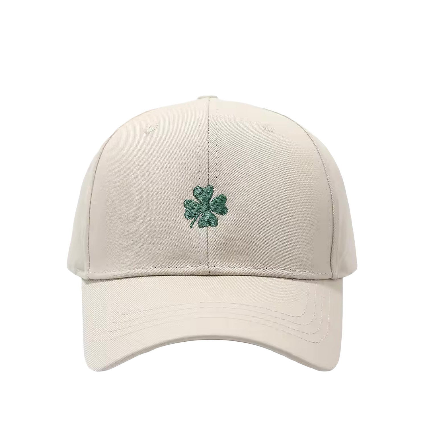 Floof Unisex Clover Icon Cap in Beige