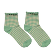 Floof Gingham Frill Sock in Mint