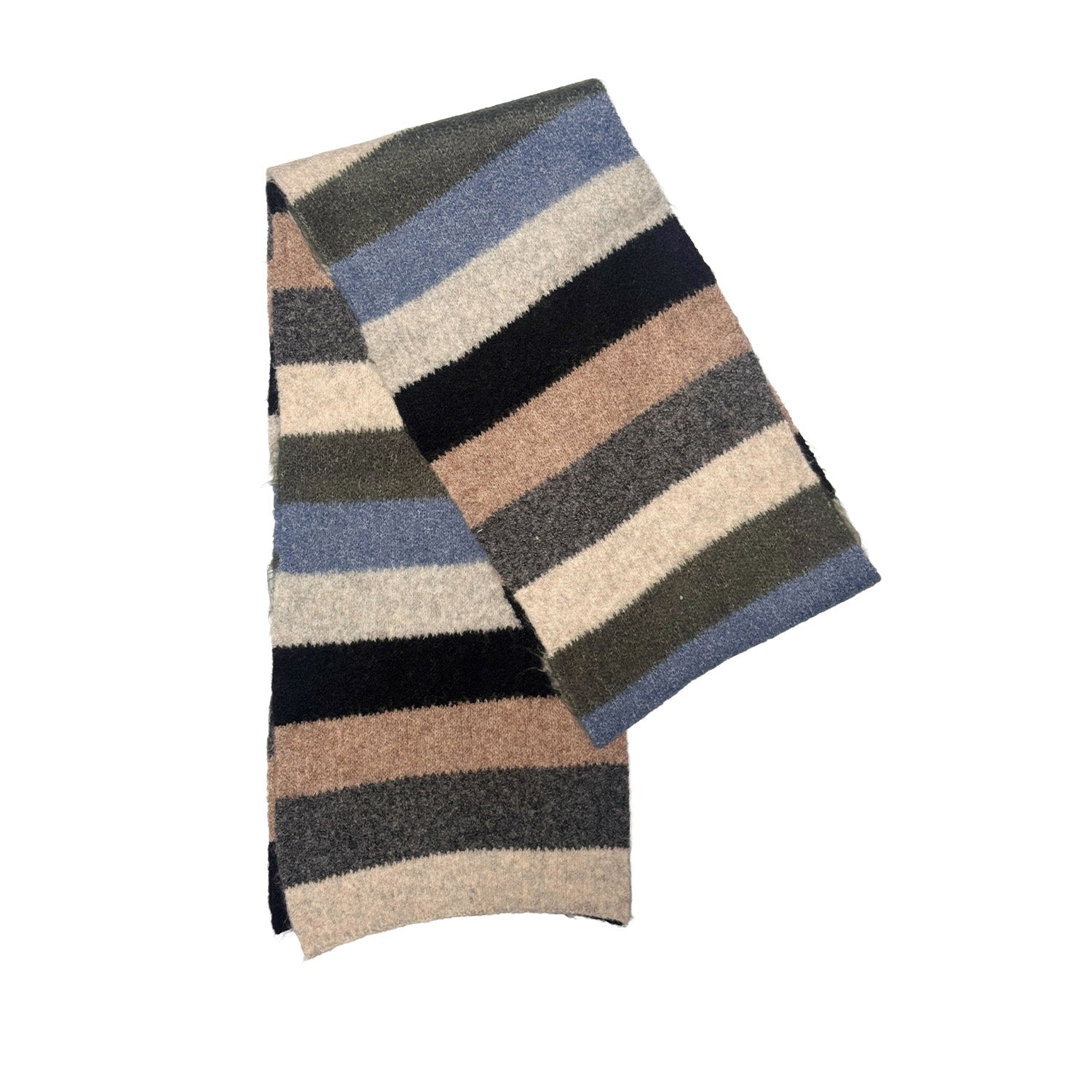 Floof Medium Stripe Scarves in Beige Multi