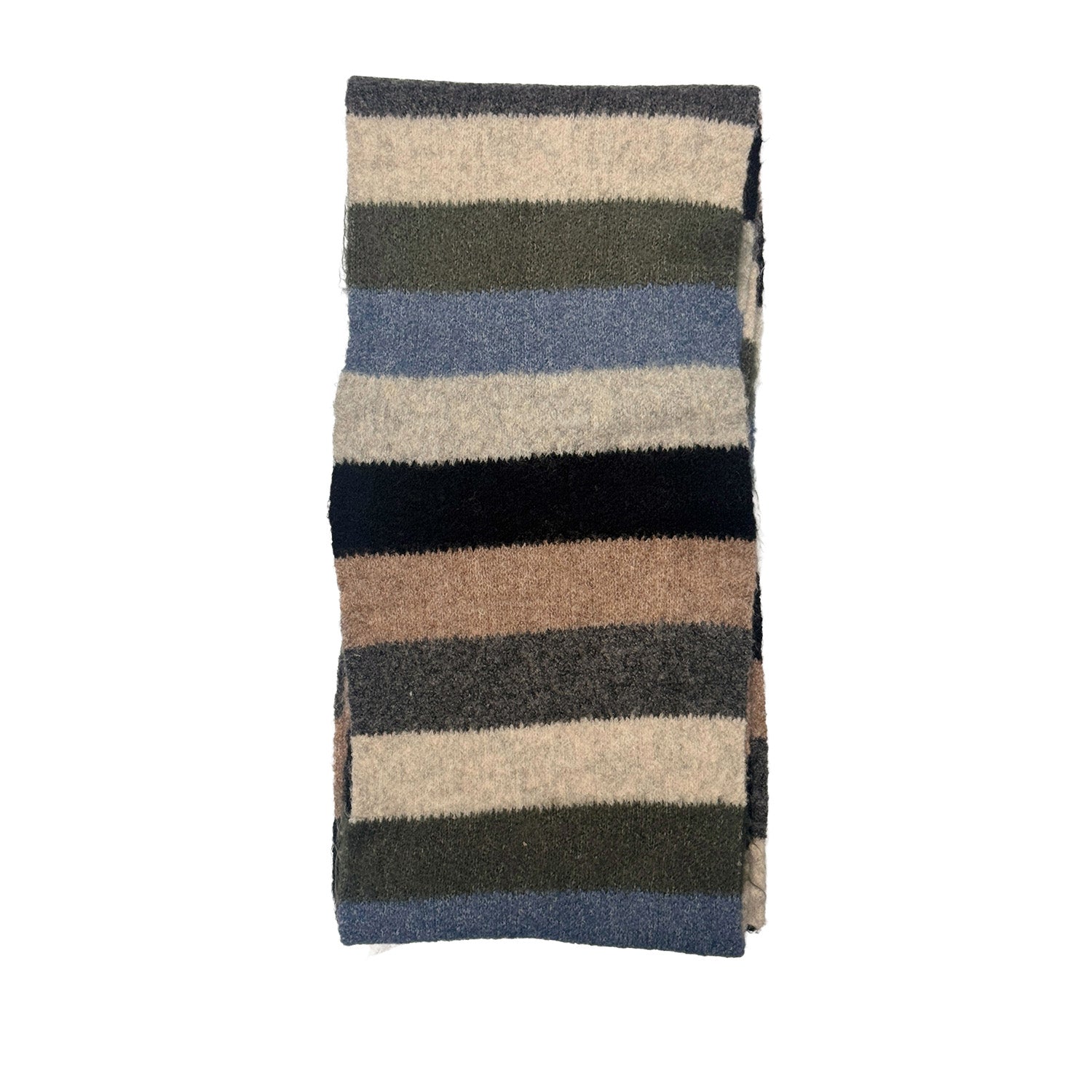 Floof Medium Stripe Scarves in Beige Multi