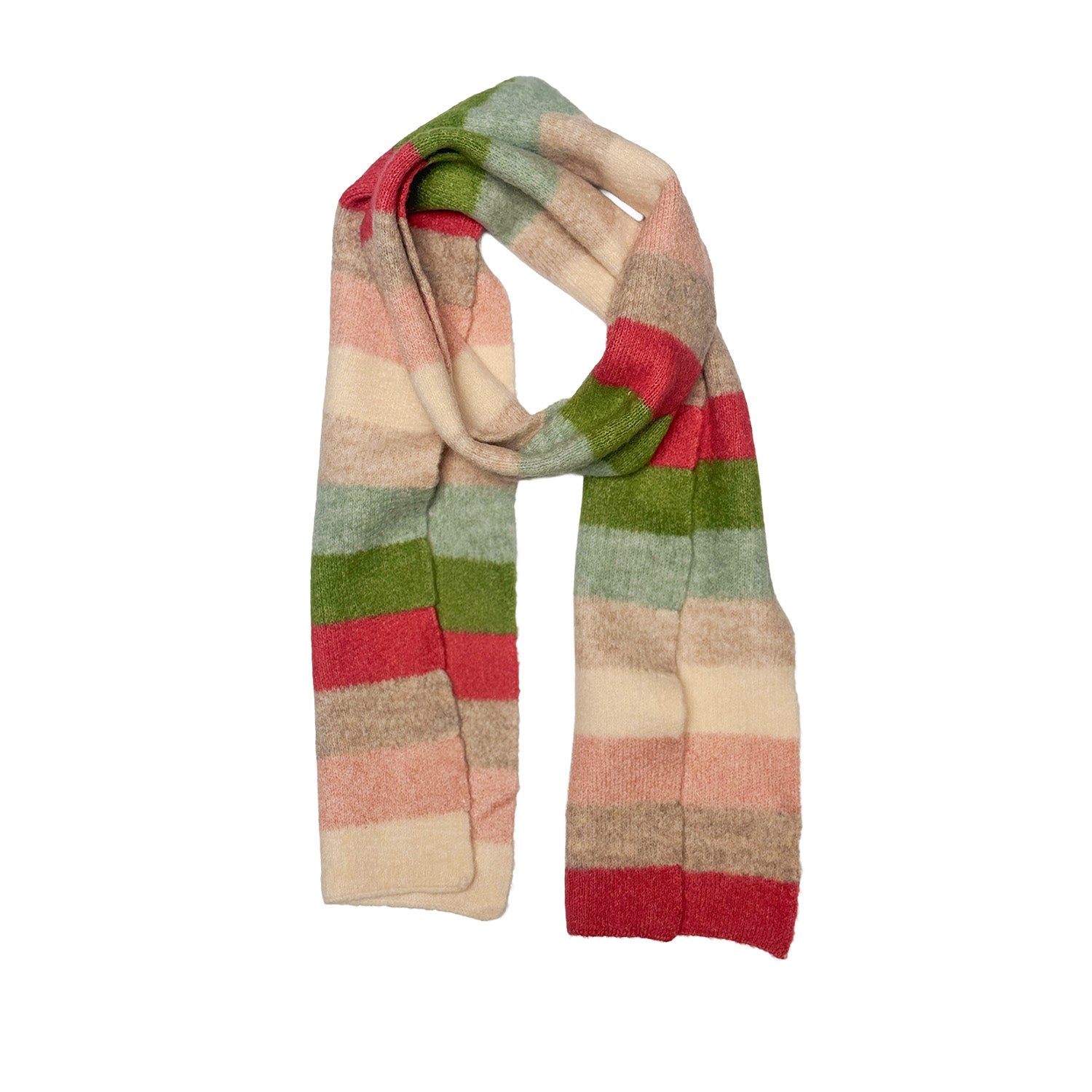 Floof Medium Stripe Scarves in Pink Multi