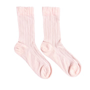 Floof Pointelle Tube Sock in Pink