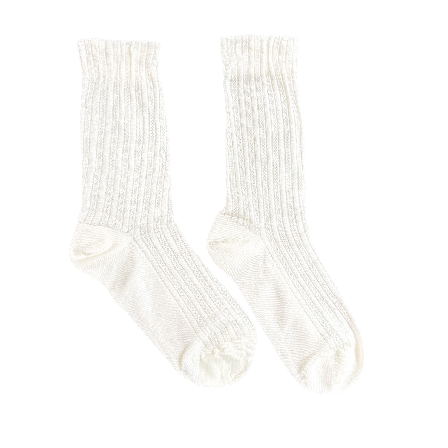 Floof Pointelle Tube Sock in White