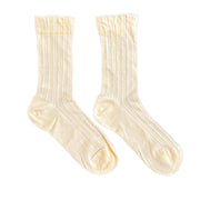 Floof Pointelle Tube Sock in Yellow