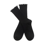 FLOOF For the Frill Ribbed Tall Sock in Black