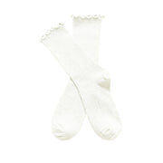 FLOOF For the Frill Ribbed Tall Sock in White