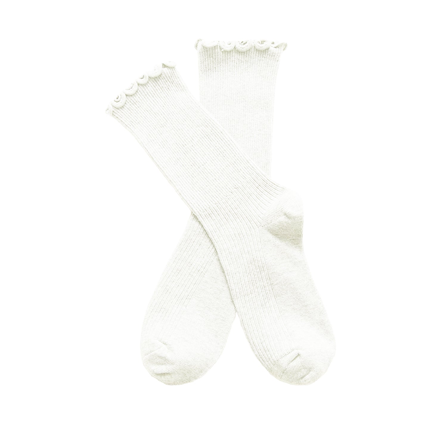 FLOOF For the Frill Ribbed Tall Sock in White