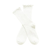 FLOOF For the Frill Ribbed Tall Sock in White