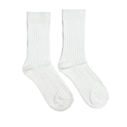 Floof Ribbed Tube Sock in White
