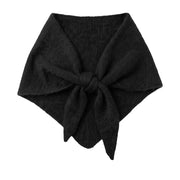 Floof Triangle Scarf in Black