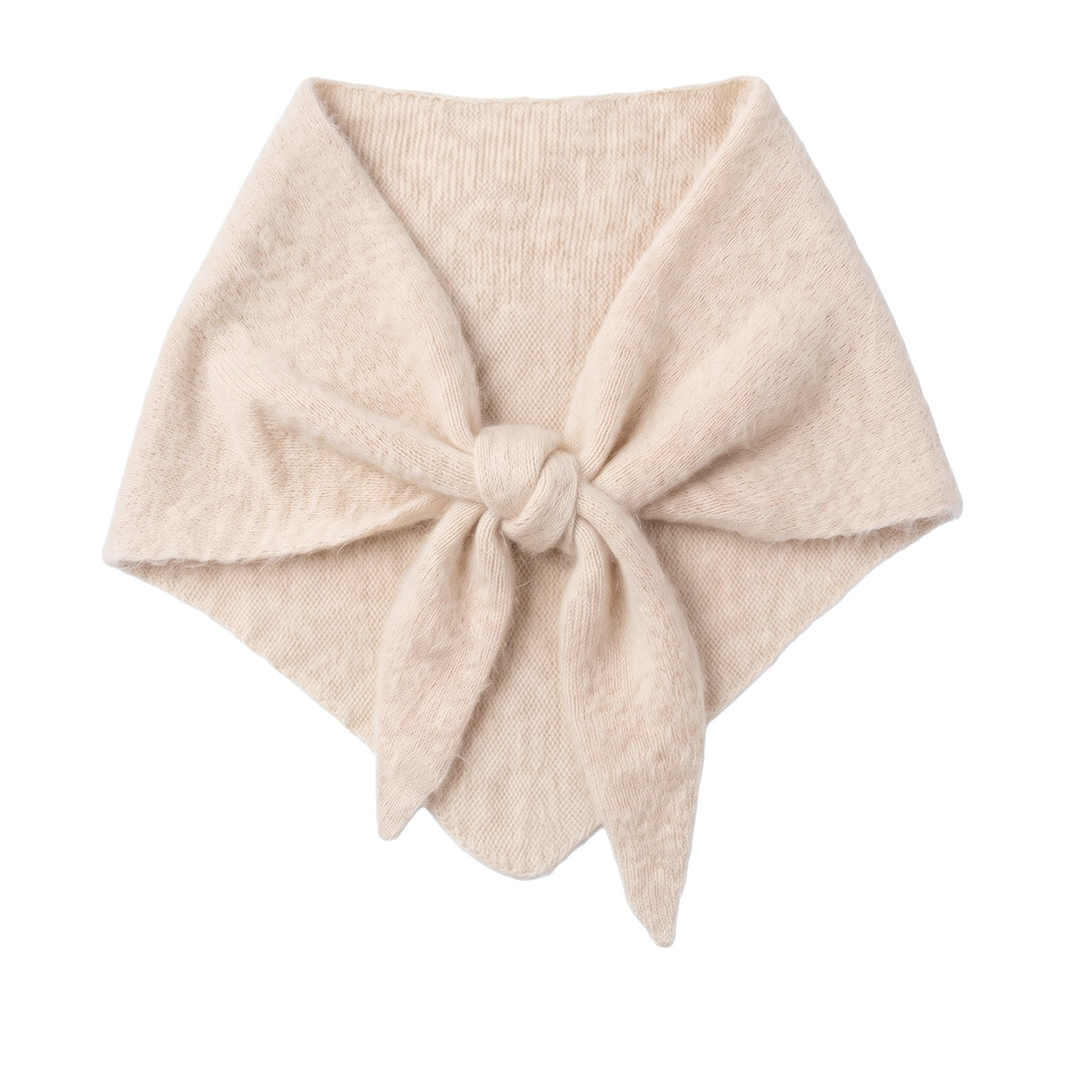 Floof Triangle Scarf in Cream