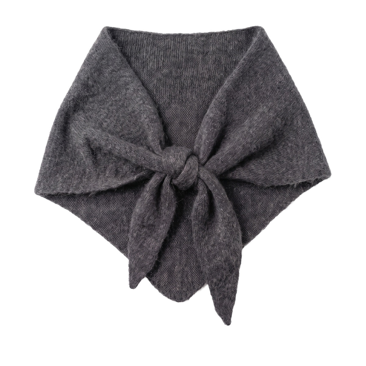 Floof Triangle Scarf in Grey