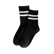 FLOOF Striped Crew Sock in Black