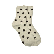 Floof Large Polka Dot Socks in Beige / Brown