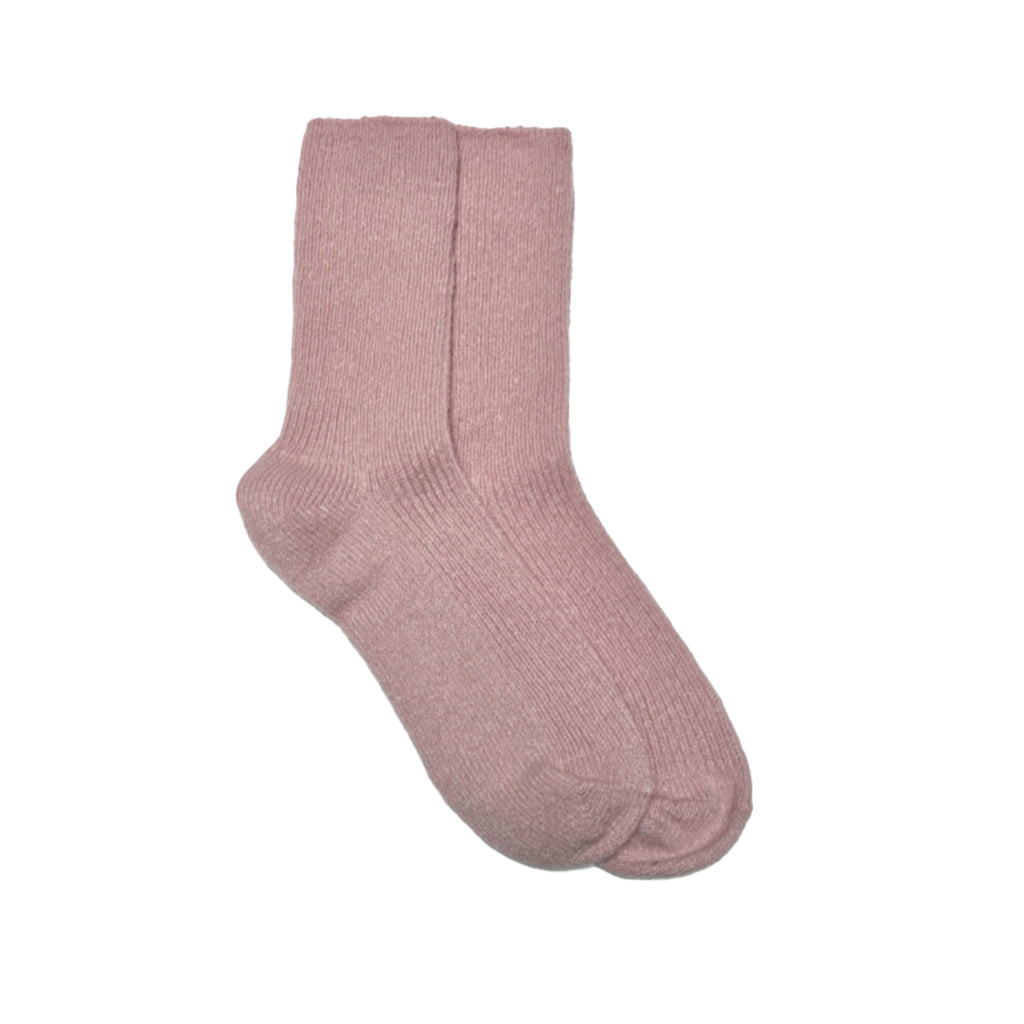Floof Slouch Ribbed Socks in Baby Pink