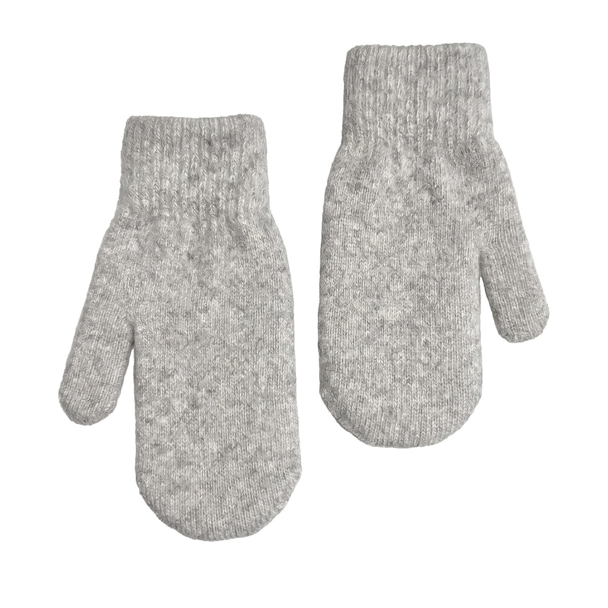 Floof Wool Mittens in Light Grey