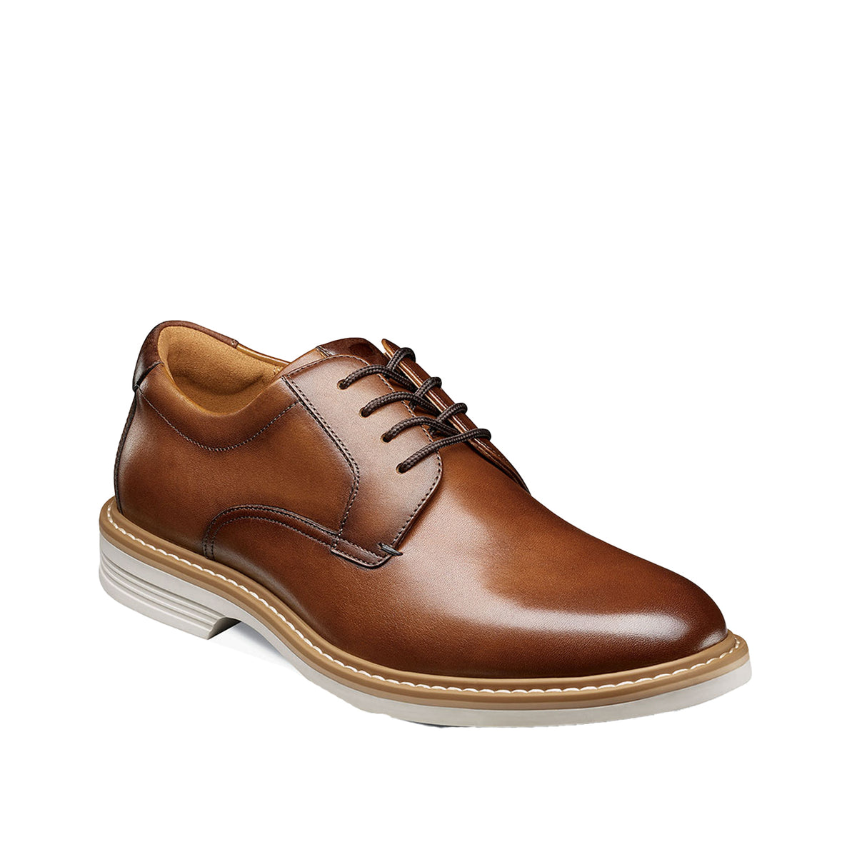 Florsheim Men's Norwalk Plain Toe Oxford in Cognac Mlt