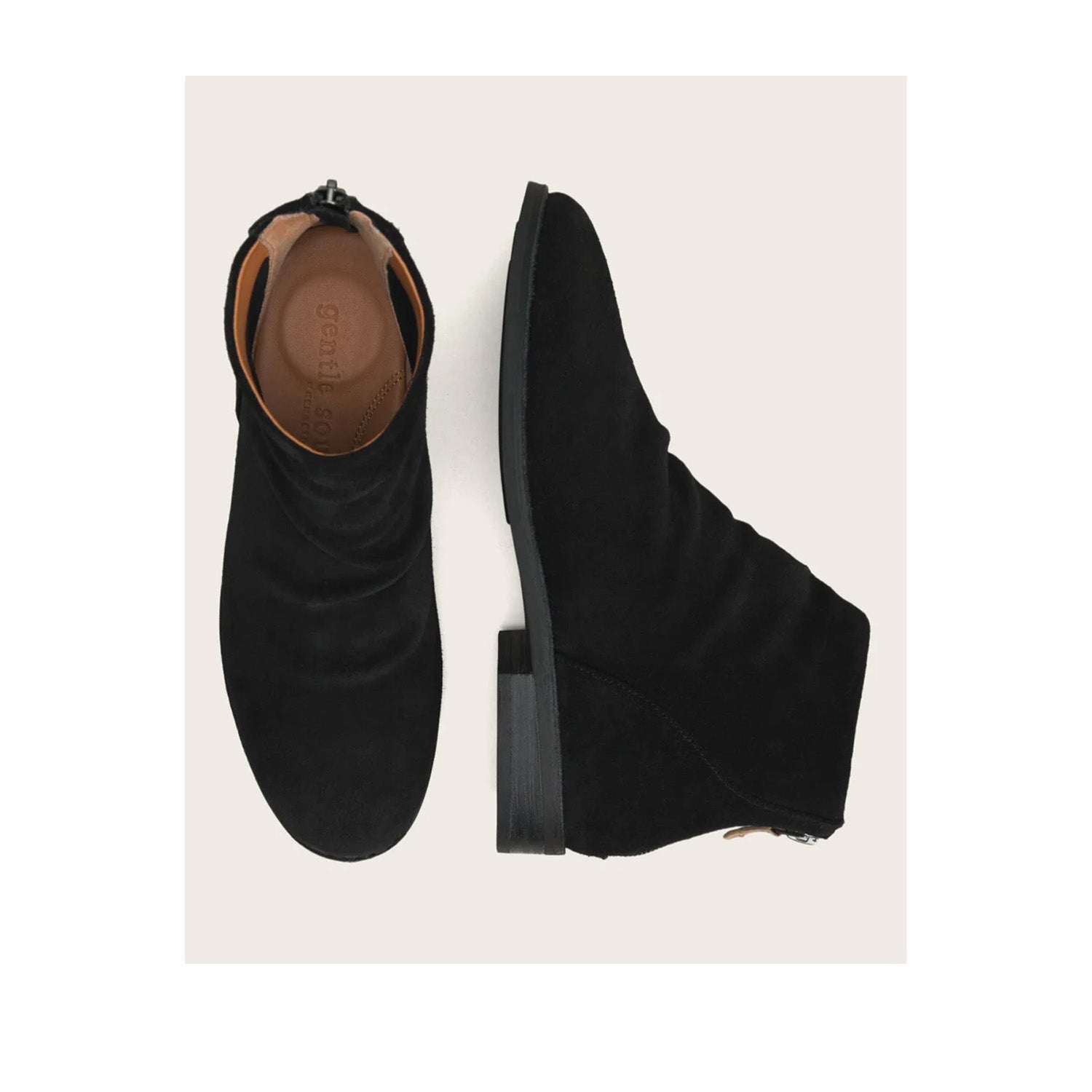 Gentle Souls Women's Emma Zip Bootie in Black