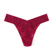 red lace thong on a white background
