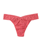 pink lace thong on a white background