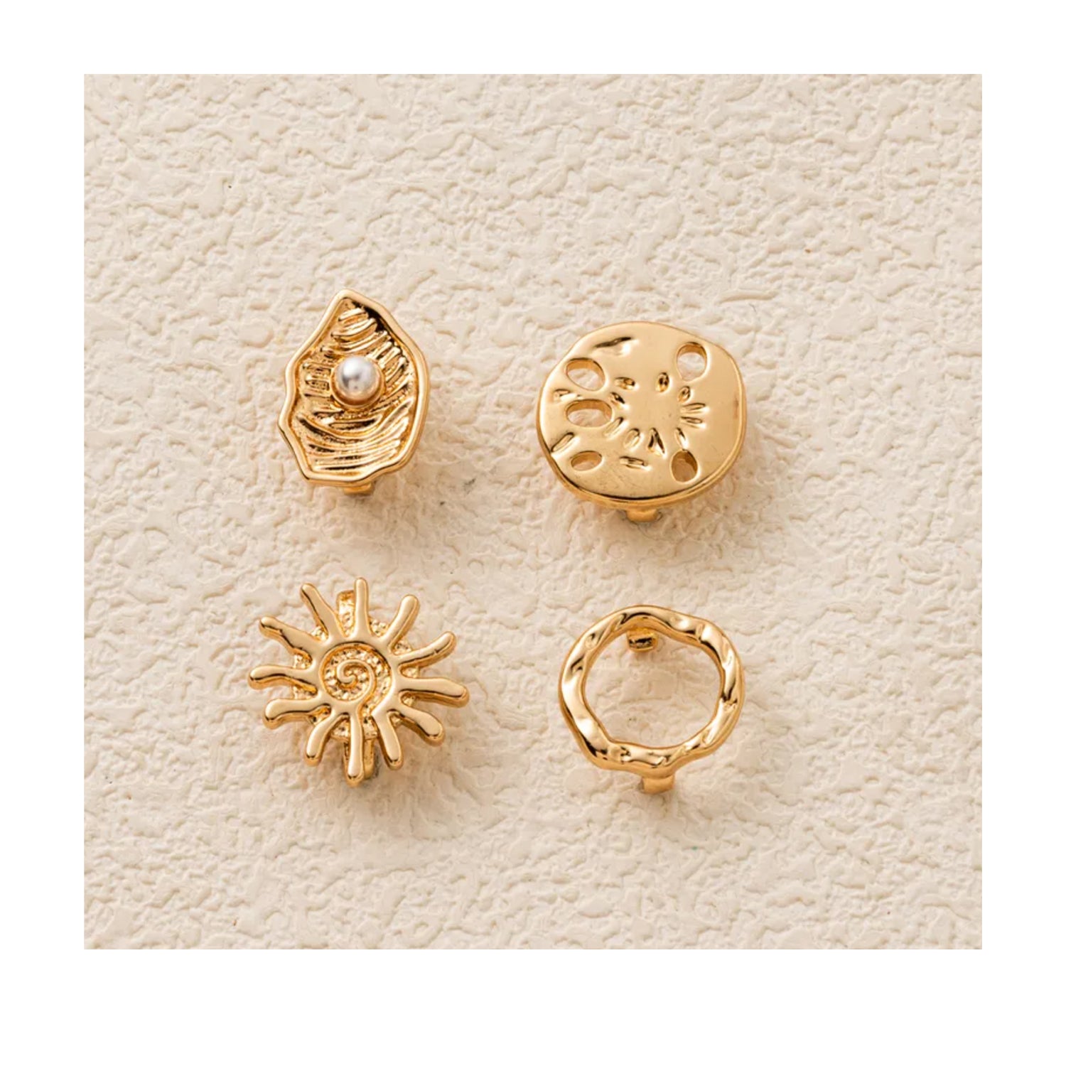 heel boy Sandal Charms in Gold Sun, 4 pack