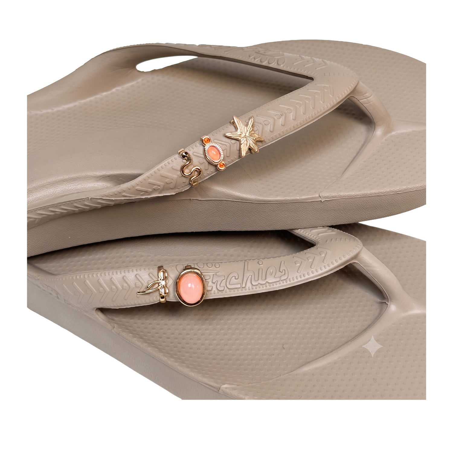 heel boy Sandal Charms in Rose Gold, 5 pack
