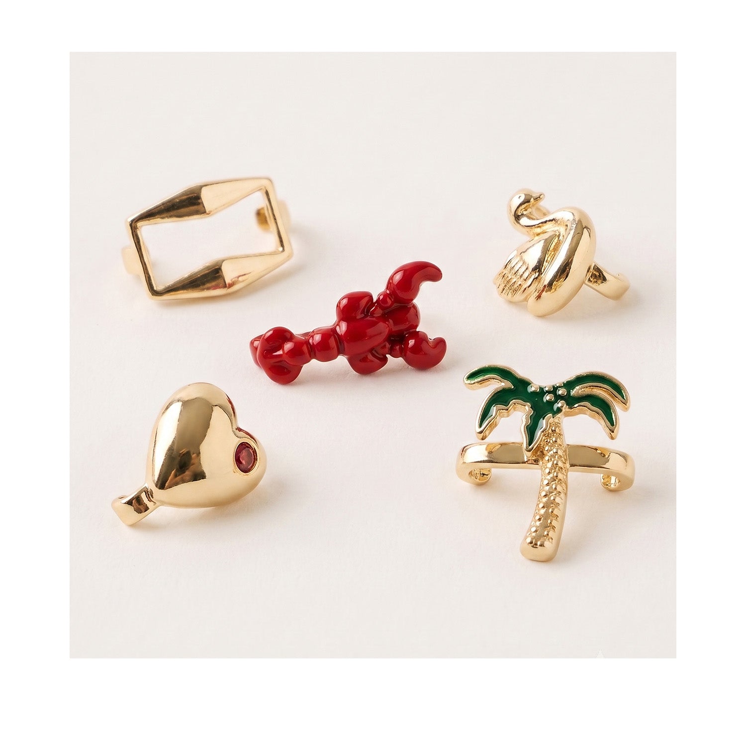 heel boy Sandal Charms in Tropical Gold, 5 pack