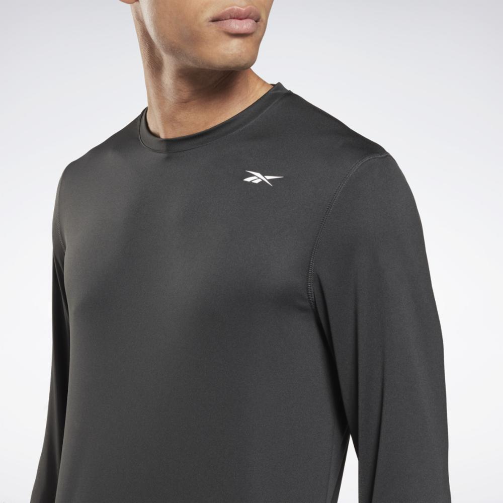 Reebok Men's Train Long Sleeve Tech Tee  In Night REG