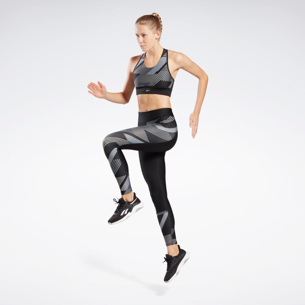 Reebok Women's Running Bra - Aop  In Night Black REG