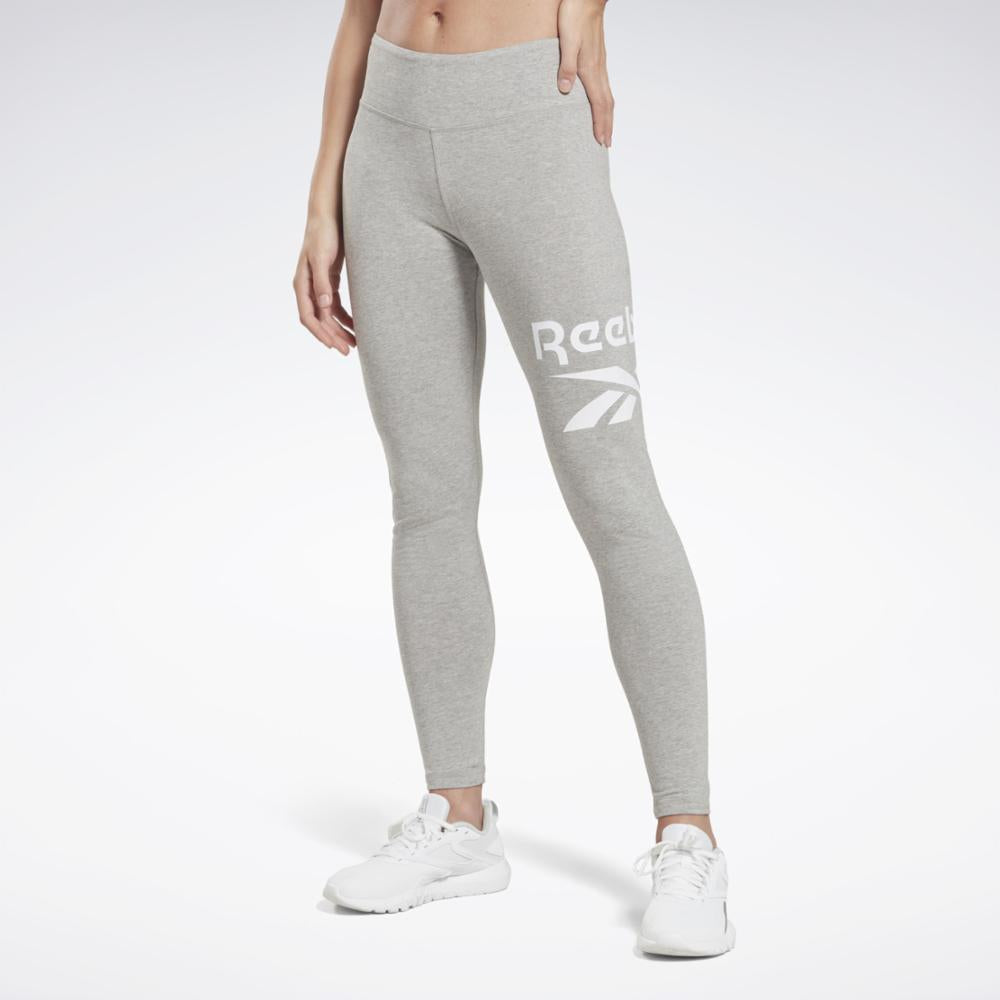 Reebok Women's Reebok Identity Big Logo Cotton Legging  In Mgreyh/White/White REG