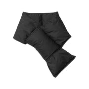 black padded scarf on a white background