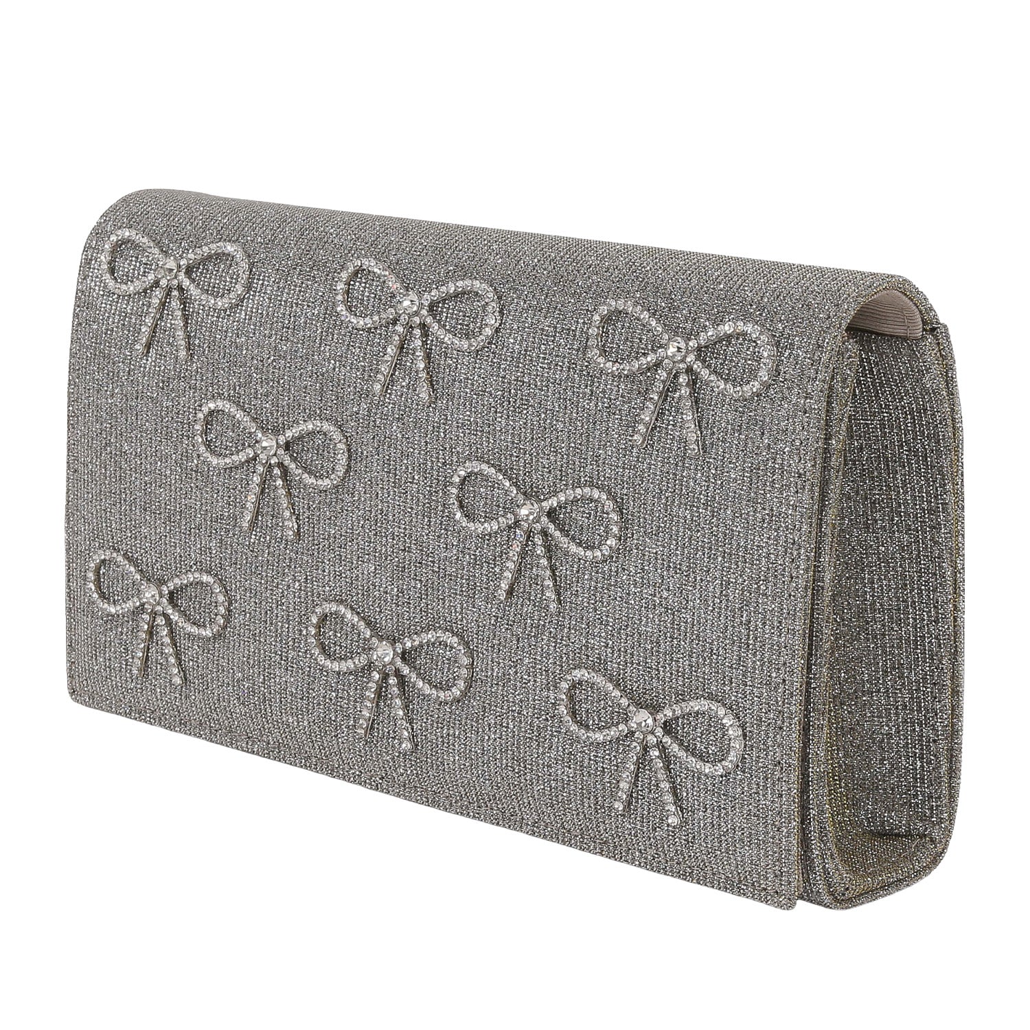 Jewel Badgley Mischka Handbags Women's Julie Bow in Silver Gold