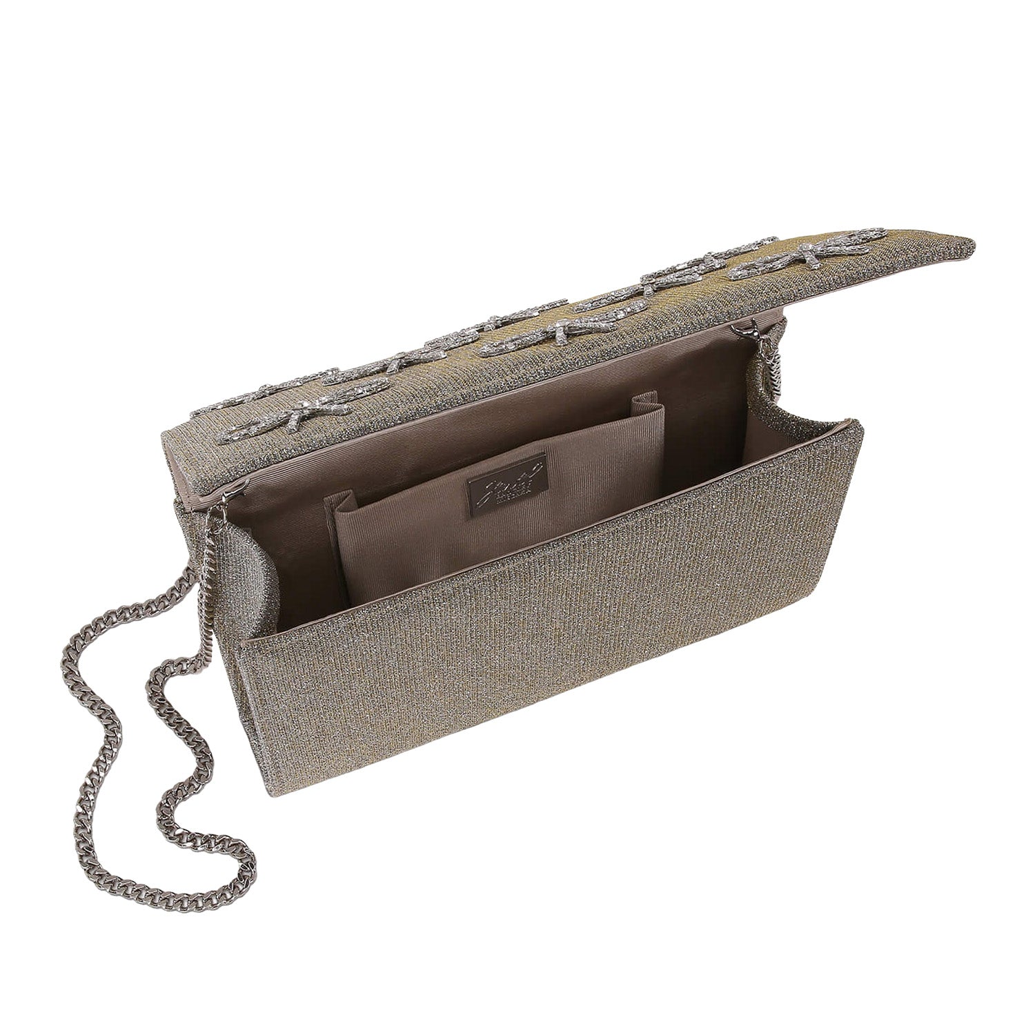 Jewel Badgley Mischka Handbags Women's Julie Bow in Silver Gold