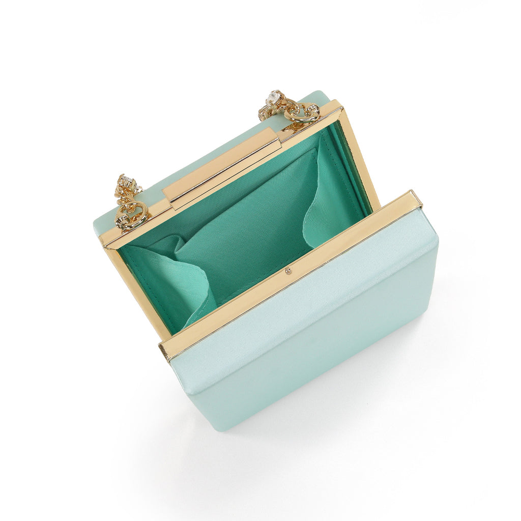 Jewel Badgley Mischka Handbags Women's Billie Box Clutch in Light Mint Green