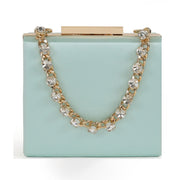 Jewel Badgley Mischka Handbags Women's Billie Box Clutch in Light Mint Green