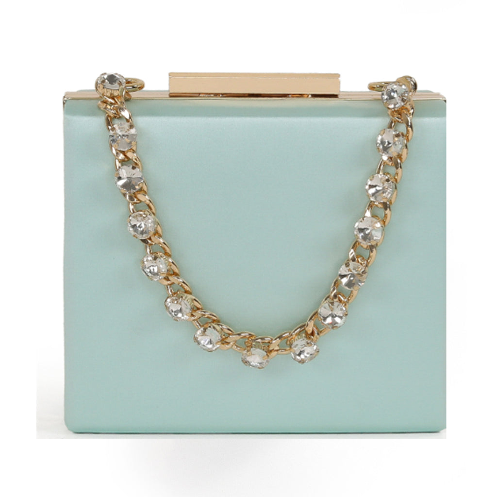 Jewel Badgley Mischka Handbags Women's Billie Box Clutch in Light Mint Green