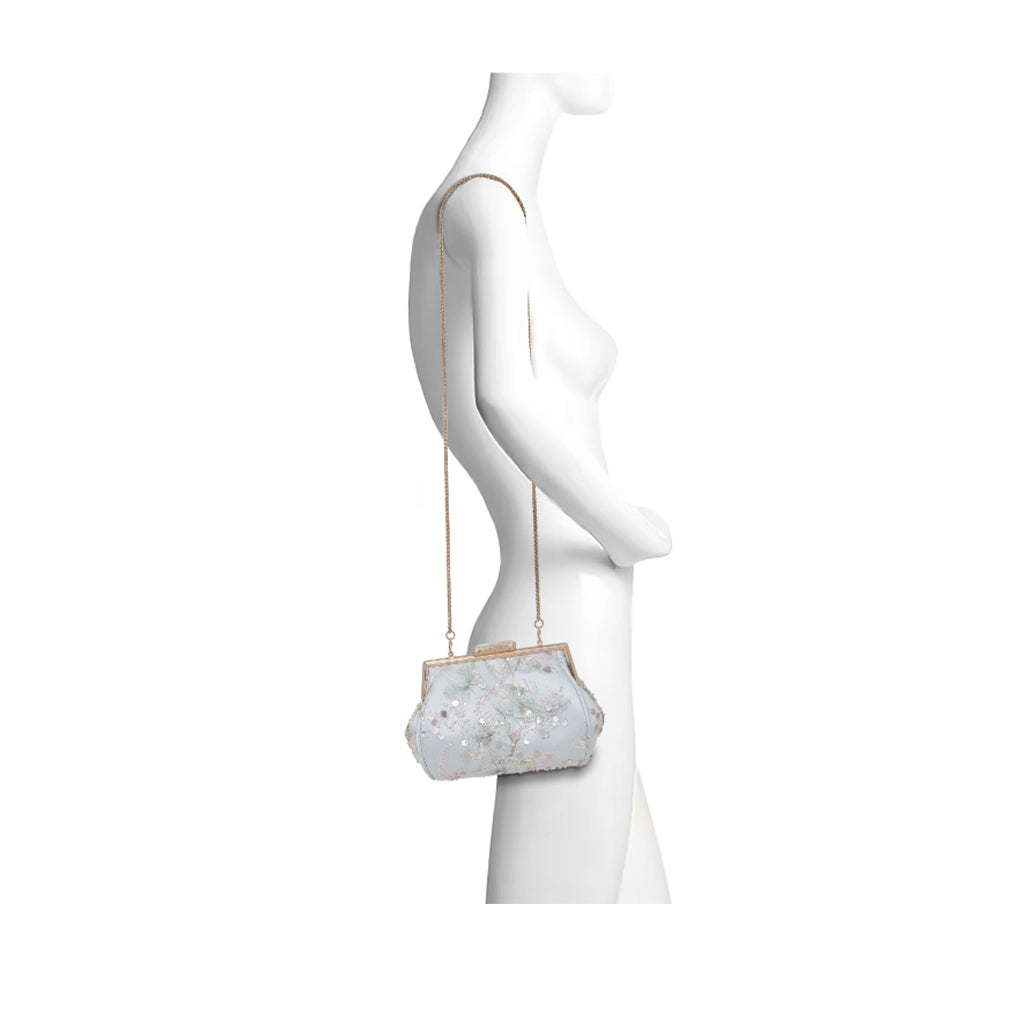 Jewel Badgley Mischka Handbags Women's Iris Floral Pouch in Blue