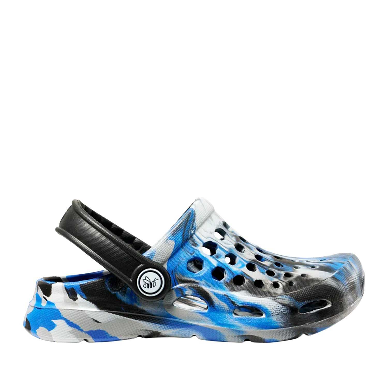Joybees Kids' Active Clog in Marbled Blue & Grey/Black