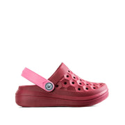 Joybees Kids' Varsity Clog in Dark Cherry/Soft Pink