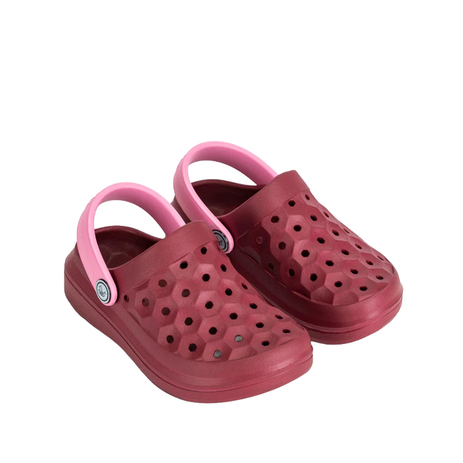 Joybees Kids' Varsity Clog in Dark Cherry/Soft Pink