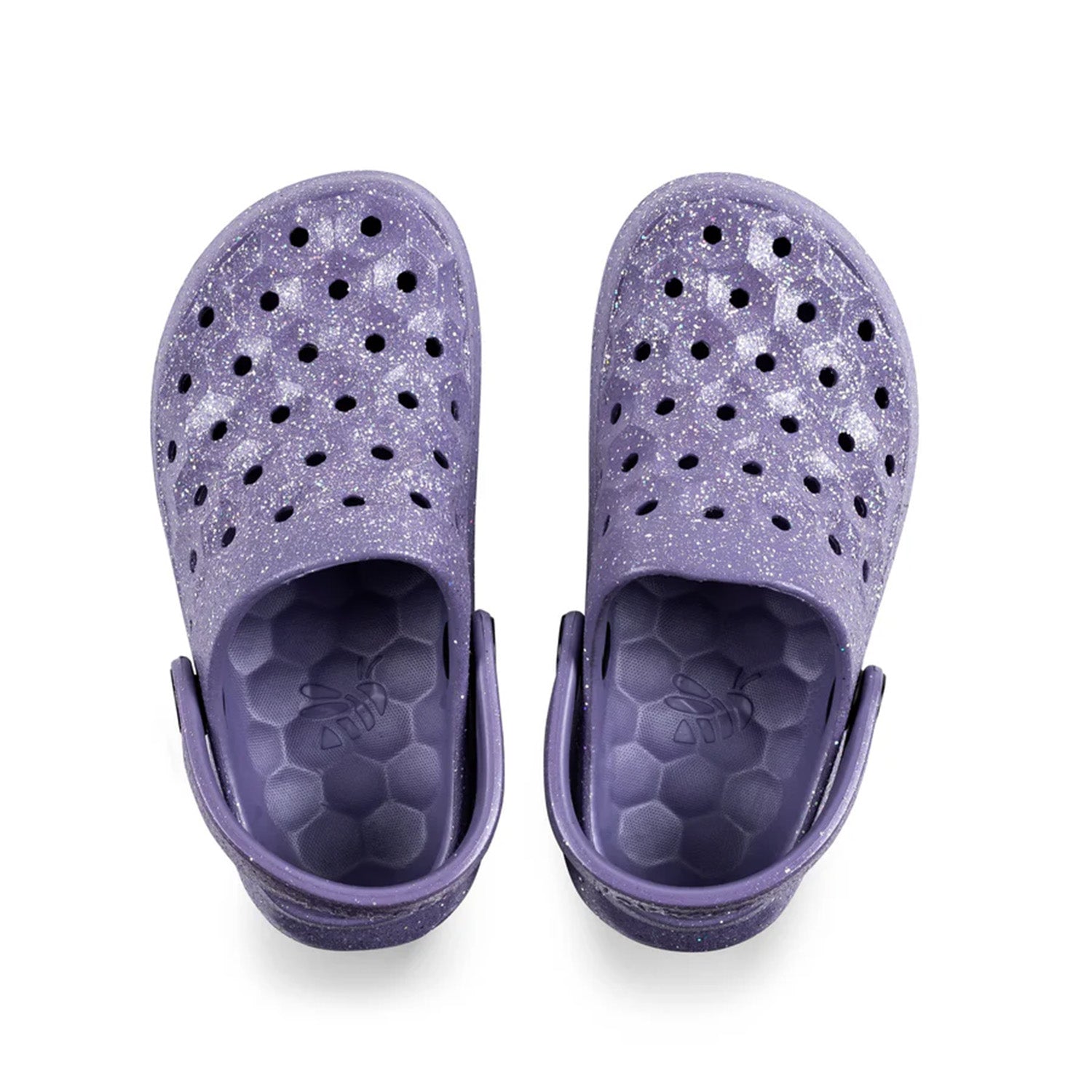 Joybees Kids' Varsity Clog in Glitter Enchantment Purple