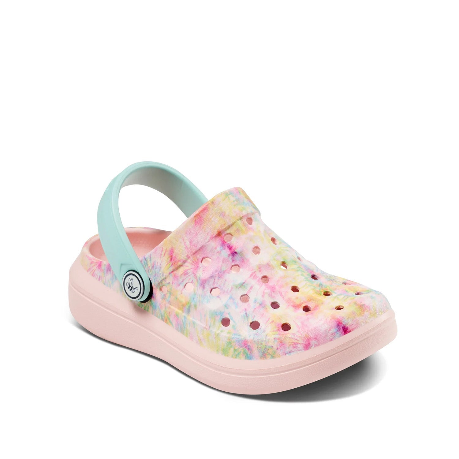 Joybees Kids' Varsity Clog in Graphic Rainbow Tie Dye