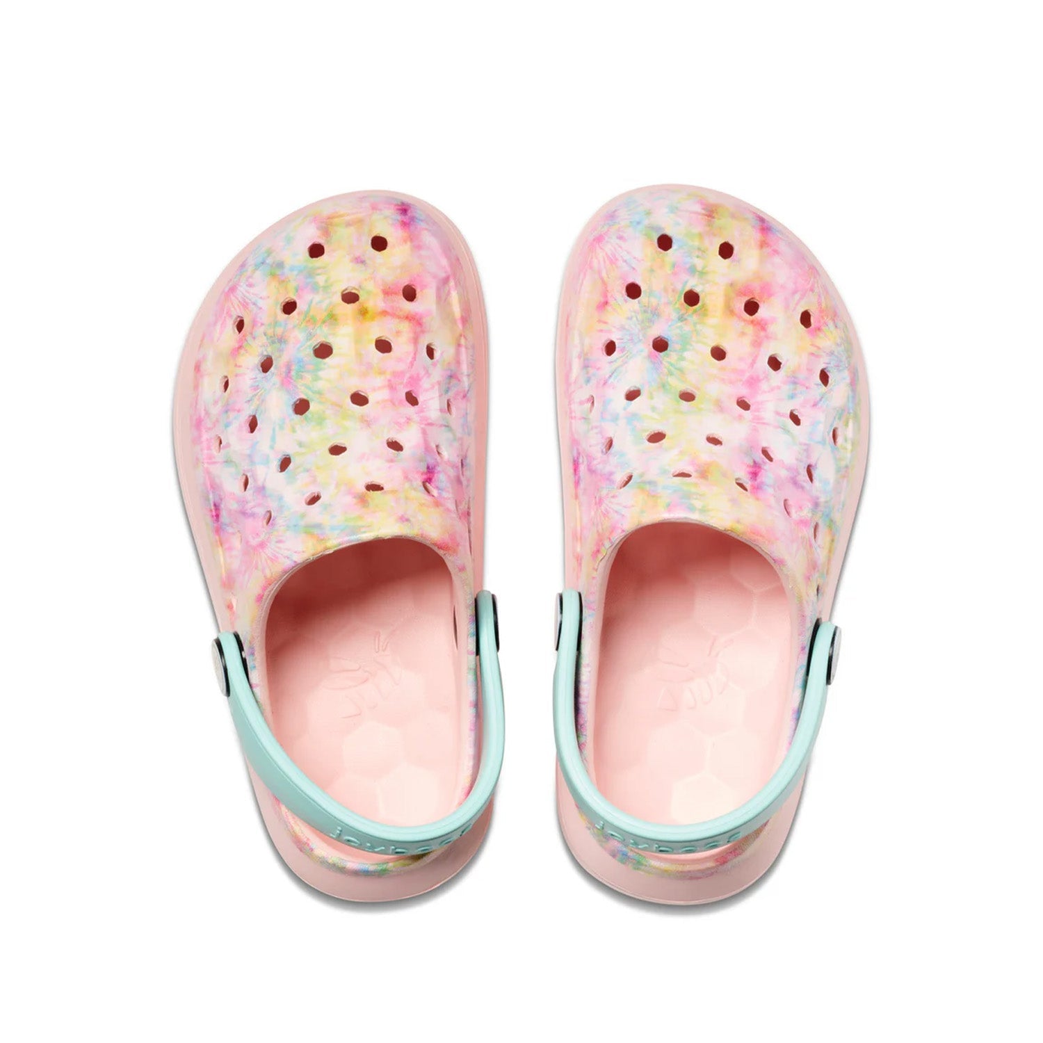 Joybees Kids' Varsity Clog in Graphic Rainbow Tie Dye