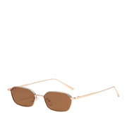 Kennie Rylie Small Metal Hex Sunnies in Brown