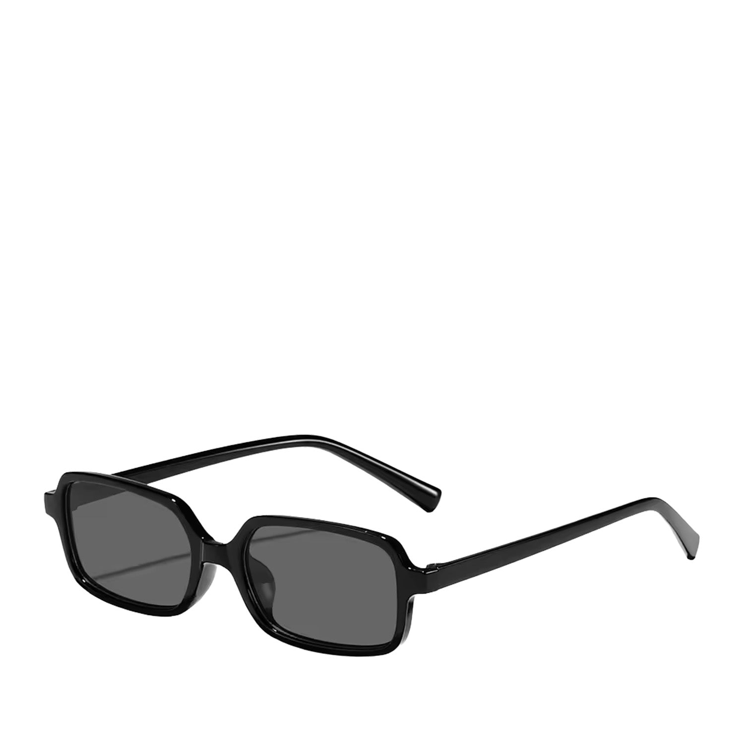 Black rectangular frame sunglasses on a white background
