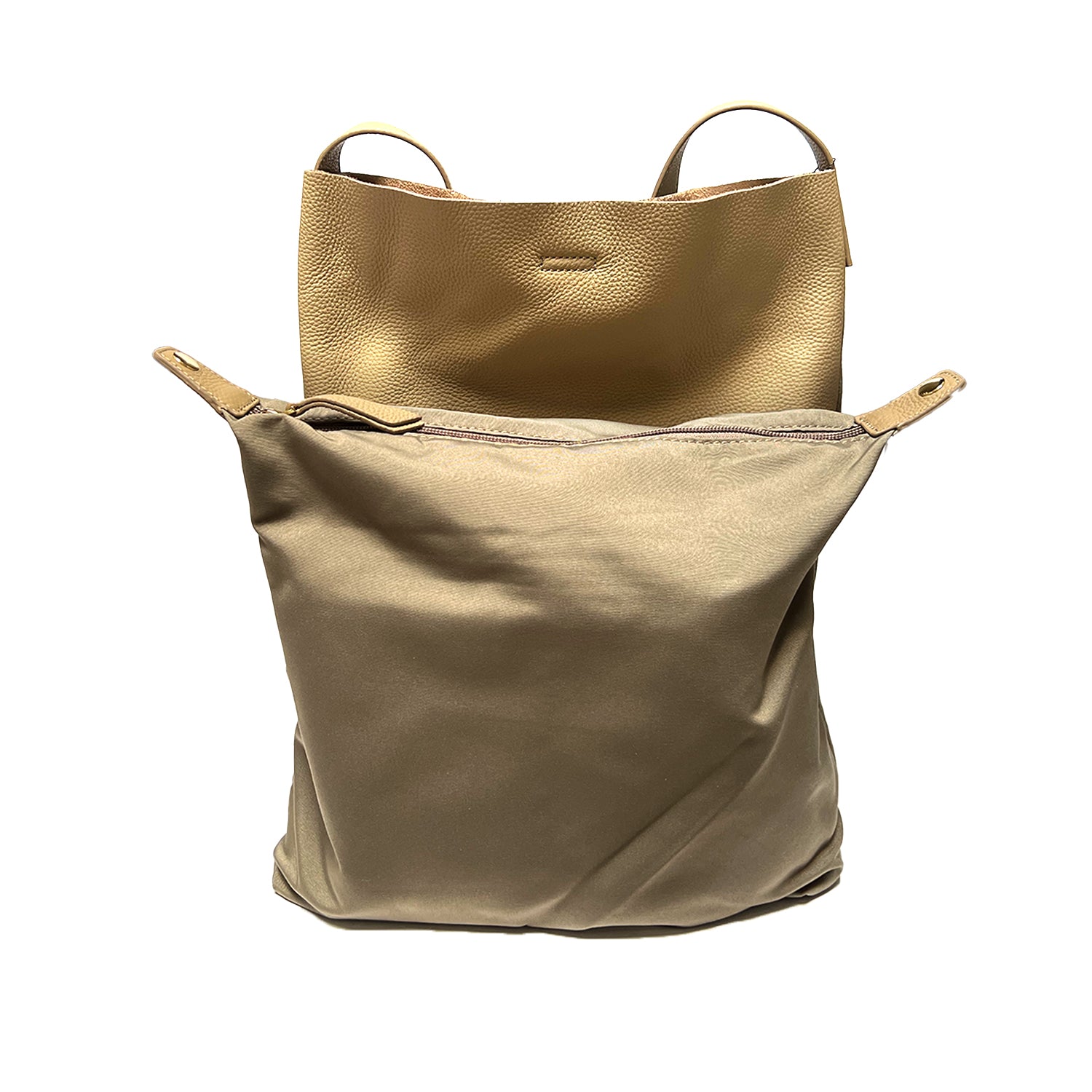 Ry & Ginger Leather Tote in Taupe