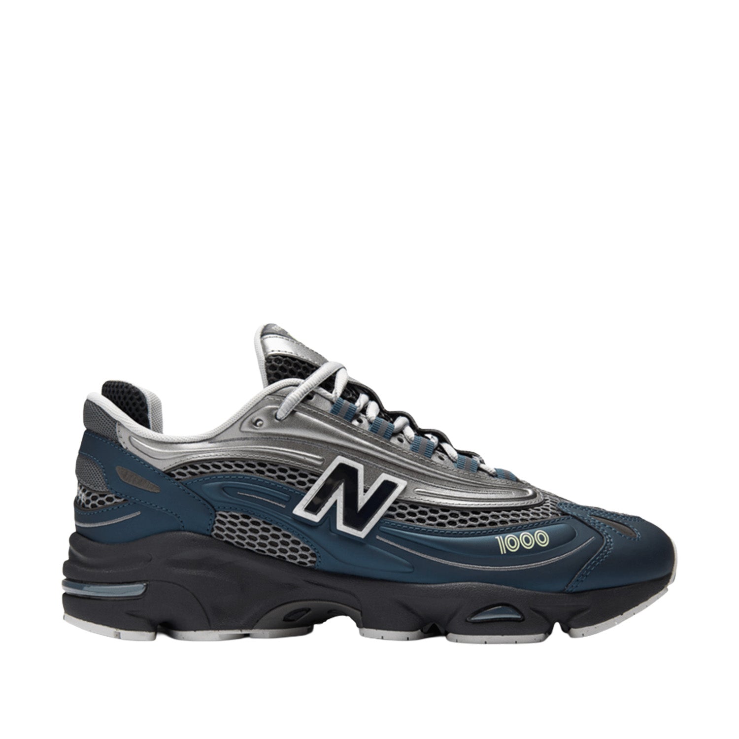 New Balance Unisex 1000 in Deep Ocean with Dark Silver Metallic and Mint Flash