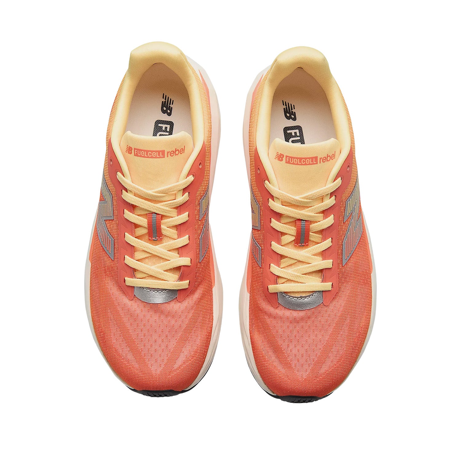 New Balance Men's FuelCell Rebel v5 in Tangerine Heat/Silver Metallic