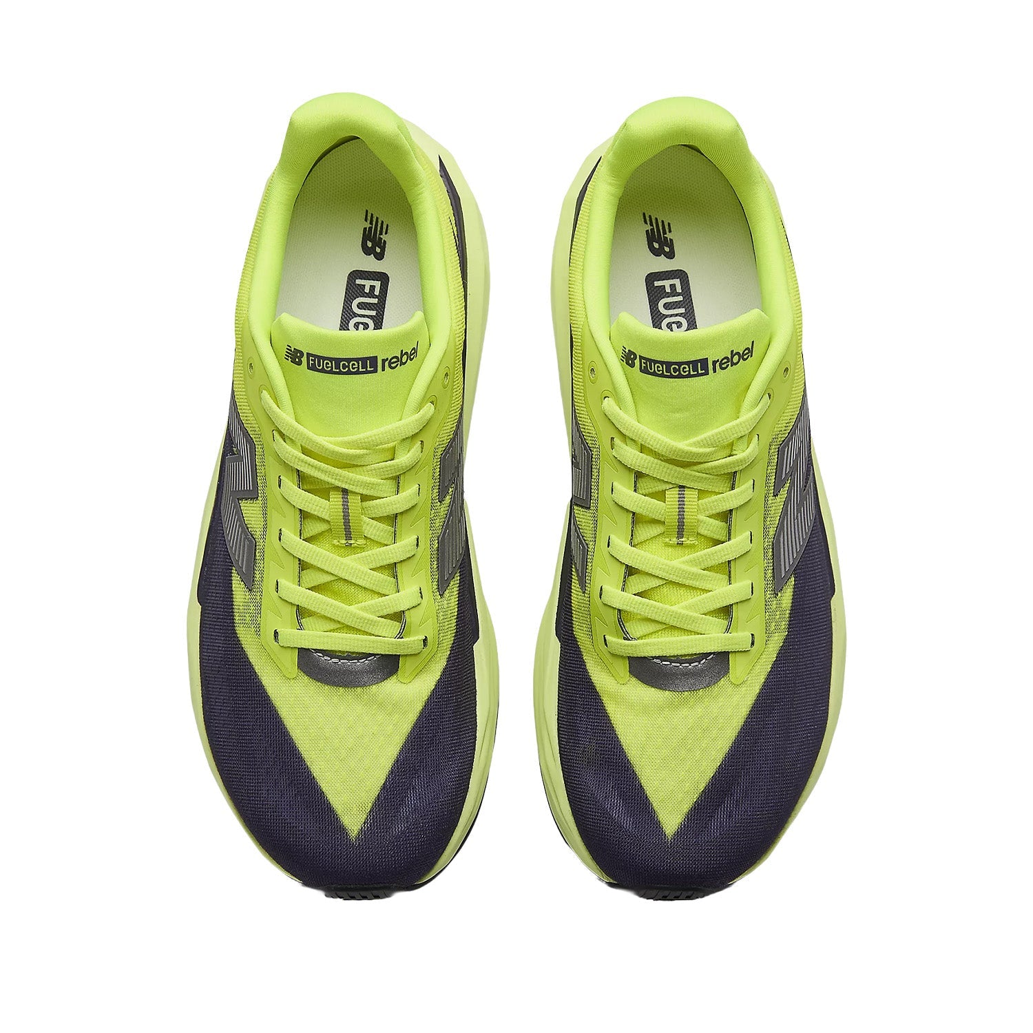 New Balance Men's FuelCell Rebel v5 in Alkaline Green/Boysenberry/Dark Silver Metallic